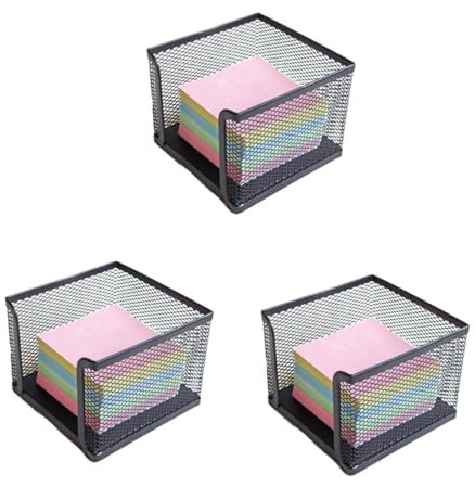 Lurrose 3st Spender Für Selbstklebende Notizen Notizblock Für Den Schreibtisch Selbstklebender Zettelhalter Banknoten Desktop-notizhalter Notizblockhalter Schreibwaren Desktop-teiler Black