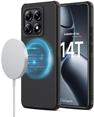Nillkin Xiaomi 14T Pro Hülle Magsafe,Magnetische Handyhülle Xiaomi 14T Pro Schutzhülle,[TPU+CP][Dünne][rutschfest/Stoßfest Absturzsicherung/Kratzfest ],Schwarz