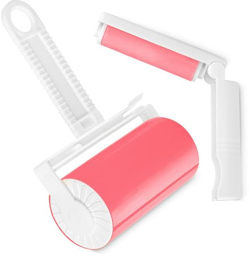 TULMERO Silikon Fusselrolle Wiederverwendbar - Fusselrollen Tierhaare Set - Große und Kleine Reise- Abwaschbare Fusselroller - Waschbar Lint Roller für Haustierhaar, Kleidung und Möbel
