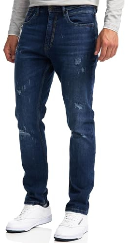 Indicode Herren INSmalinos Jeanshose Denim aus 99% Baumwolle mit 5 Taschen | Klassische Herrenhose für Business und Freizeit, Denim Jeans, Herrenjeans, Businesshose, Alltagshose, Freizeithose für Männer