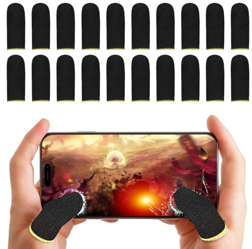 Arcjunys Finger Sleeves Gaming Finger Sleeve Finger Handschuhe Atmungsaktiv Game Finger Sleeve Sets Mobile Gaming Finger Sleeve für Touchscreen Spiel Mobile 20 Stück