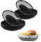 JWNMLL paniers de nourriture pour servir, plateau de snack de cinéma, accessoires de fête mexicaine réutilisables en plastique pour les burgers, les frites (Noir 16pcs)