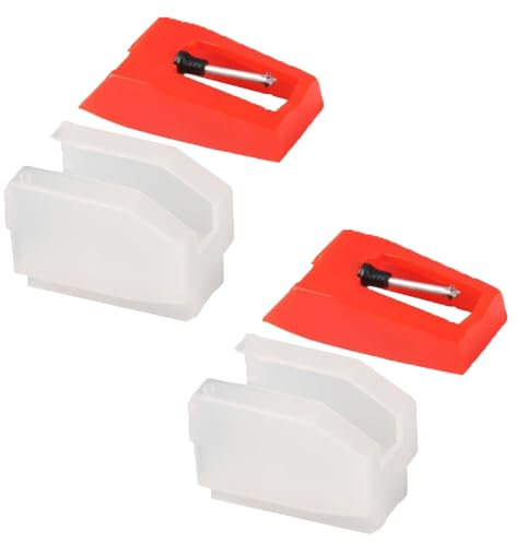 4 agujas para tocadiscos, agujas de tocadiscos, punta de diamante, lápiz de repuesto, agujas de repuesto, agujas de repuesto compatibles con Jensen Crosley Phonograph incl. blanco (Aiguille03)