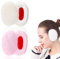 GXGM Earbags Ohrenwärmer Damen/Herren,Winter Ohrenwärmer Flaumig Ohrwärmer Gefüttert,Warme Ohrenschützer Schutz vor Wind/Kälte,Umschließen Ohr völlig, Weiß und Rosa, 2 Paar