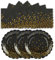 HFBOBP 50PCS Black and Gold Paper Plates and Napkins Party Supplies, 7 Inch Scalloped Dot Paper Dessert Cake Plates and Napkins Disposable Tableware Set for Birthday Graduation Decorations