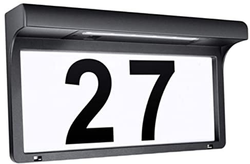 Angoily Plaque Numéro Maison Solaire Éclairé Plaque Adresse Solaire Pour Exterieur Numéros Maison