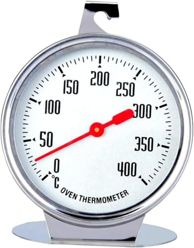 Hochtemperatur Edelstahl Thermometer Backofen, 0~400℃ Backofenthermometer Analog mit Großem Zifferblatt, Hängendes & Vertikales Oven Thermometer, Ofenthermometer für Backofen Innen Heimküche Kochen