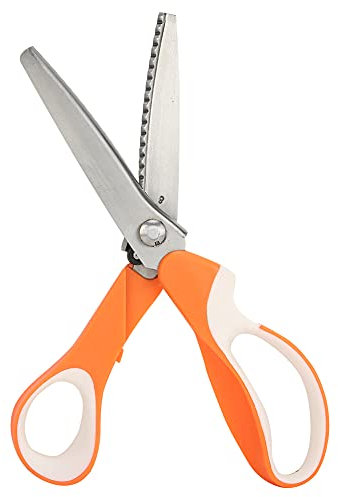 Zackenschere, gewellte, gezackte Bastelschere aus Edelstahl, Nähschere zum Schneiden von Stoff, Papierbasteln, Scrapbook (Halbkreissägen 5 mm)