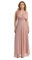 VALORIALUXE Abito Lungo da Cerimonia Donna in Tulle Elasticizzato con Scollo a V – Made in Italy (IT, Testo, XXL, Regular, Regular, Rosa Antica,)