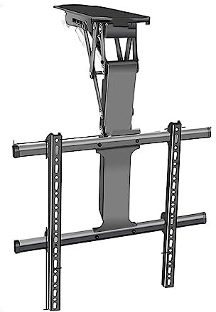 DRFGNF Motorized Ceiling TV Mount - Electric Ceiling TV Mount for 32-70 Inch Screens, Large Flip Down Motorized Pitched Roof VESA Mount, 0-85° Flip Down TV/Monitor Bracket