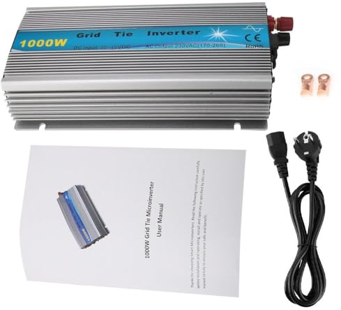 1000W Reiner Sinus Wechselrichter, MPPT Solar Wechselrichter Netzwechselrichter Balkonkraftwerk wechselrichter 36V-220V mit 7 Schutzarten