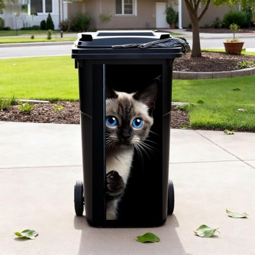 Iprokiu Lustiger Tier-Mülltonnen-Aufkleber, Waschbär, Panda, Esel, Mülltonnen-Aufkleber für Mülleimer, Innen- und Außenbereich, Garten, Terrasse, Dekoration, Zuhause, Tür, Wandaufkleber, 82 cm x 37 cm