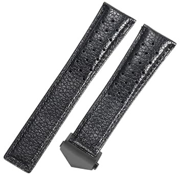 ROUHO 22mm Atmungsaktives Echtleder Uhrenarmband Schweißfestes Ersatz Uhr Band für Tag Heuer Carrera Heritage Chronograph 6