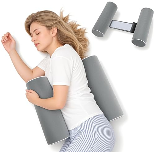 TOPROUD Körperkissen für Seiten- & Rückenschläfer, Zylinder-Lagerungskissen, Rollkissen aus hochdichtem Schaumstoff für Rücken- & Kniesupport, Langkissen für Bett, Lesen & Entspannen