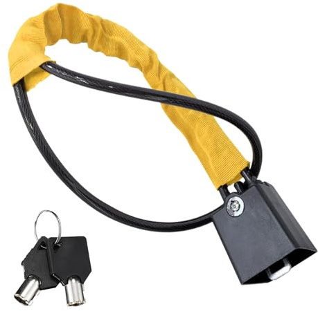 Jovrelant Seat Belt Lock Steering Wheel Lock,Heavy Duty Steering Wheel Lock | High Visibility Car Security Devices Car Lock Anti-Theft Device with 2 Keys (Yellow)