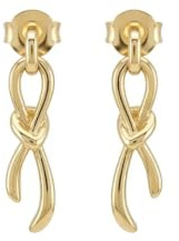 Suzan Gold® 925 Sterling Silber Ohrringe Damen Knoten Anhänger elegant minimalistisch vergoldet nickelfrei Geschenk Knot Drop Earrings
