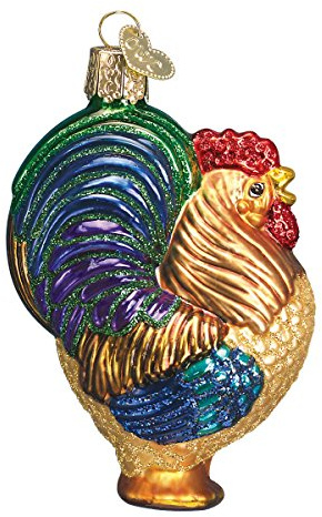 Old World Christmas Rooster Glass Blown Ornaments for Christmas Tree
