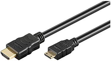 Goobay 31931 HDMI High Speed Kabel, 4K, Ultra-HD, Full-HD, 3D, HDMI-Stecker Typ A > HDMI-Mini-Stecker Typ C, vergoldete Stecker, schwarz, 1,5 m