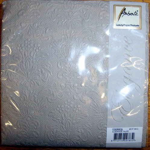 15er Pack Servietten Elegance taupe 33 x 33 cm