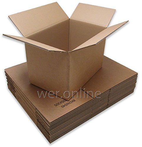 W.E. Roberts Tall Strong Double Wall Extra Large Cardboard Boxes 18 x 18 x 24 / 45cm x 45cm x 61cm 123 Litres Storage Packing Moving House Sturdy Shipping Boxes (Pack of 5)