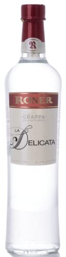 Roner La Delicata (1x 0,7l) - Grappa Delicata dalla Distilleria Artigianale Alto Adige Südtirol più premiata d'Italia - 700 ml