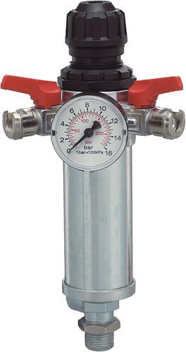 RIDUTTORE DI PRESSIONE FILTRO PER COMPRESSORE 2 RUBINETTI - 3/8