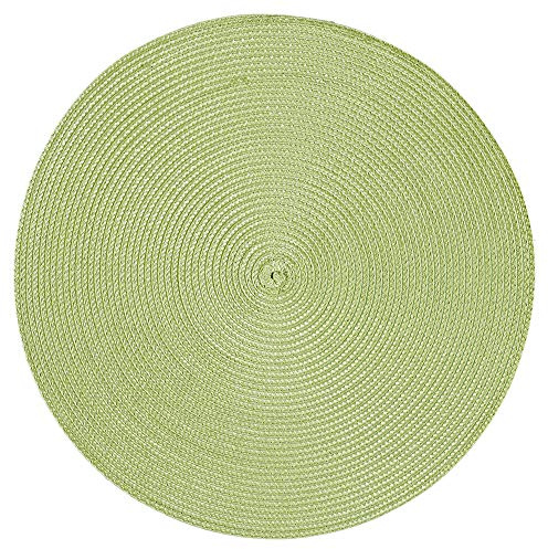 Haus und Deko Platzset Polypro Bastoptik rund ca. 35 cm Ø Pistazie abwaschbar Tischset Platzdeckchen