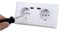 DEWIN Enchufe Pared Doble, Enchufe de Pared con USB Multifuncional Enchufe de Pared con Puerto USB Dual para Carga de Teléfono 250V