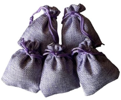 3drom Lot de 5 sachets en organza lilas remplis de lavande française naturelle bio de Provence 5 x 7 sachets