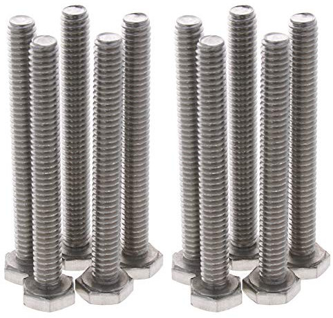 MroMax 1/4-20 x 1/2-Zoll-UNC-Innensechskant-Schrauben A2-70 (304), Edelstahl, Vollgewinde, 10 Stück