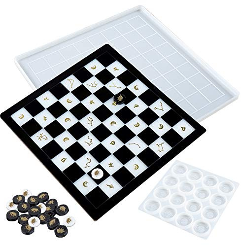 Checkers Board and Chess Game Resin Silicone Moulds for DIY Crafting Projects Jewellery Making 2 Pcs