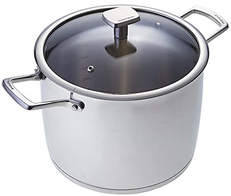 Moneta Accordo Pentola con Coperchio, in Acciaio Inossidabile per Ogni Piano Cottura, 22 cm