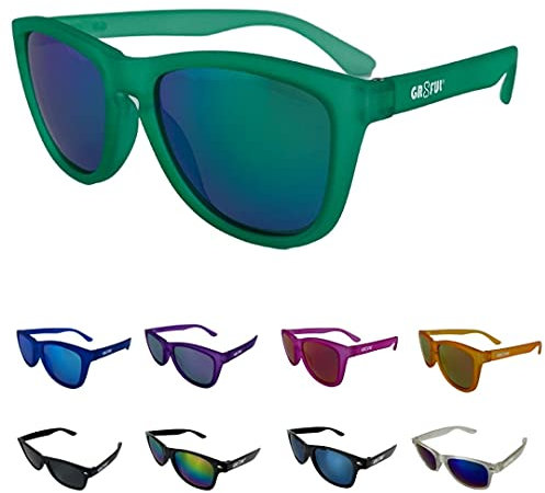 gr8ful® Sunglasses for Men & Women | Ladies & Mens Shades | Retro Sun Glasses for Outdoors, Hiking, Walking, Golf, Fishing, Cycling, Running | UV Protection Polarized (Green Frame, Green Mirror Lens)