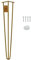 Moria Hairpin Leg 1 Stück | Möbelfüße, Tischbeine von 10 bis 80 cm | für Schrank, Hocker, Nachttisch, Couchtisch | Tischfüße mit Bodenschoner und Schrauben | 61 cm - 3 Streben (Metall, Gold)