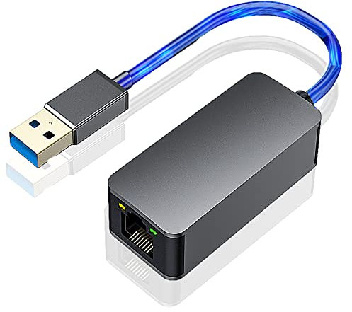 Adaptador USB a Ethernet, XRR Adaptador de Red USB 3.0 a Gigabit Ethernet 10/100/1000/2500M RJ45 Compatible con Windows 10,8.1, 8,7, Vista, XP, Mac OS 10.8-10.15
