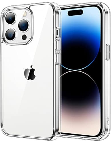 JETech Hülle für iPhone 14 Pro Max 6,7 Zoll, Nie Vergilbung Handyhülle Stoßfest, Schutzhülle Anti-Kratzt Transparent Rückseite (Durchsichtig)