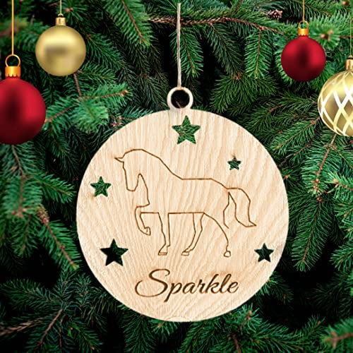 Personalisierte Pferd Weihnachtsbaumschmuck Weihnachtsdeko Ornament Weihnachtsdeko aus Holz Weihnachtsbaum Deko Weihnachtsdekoration Ornament Holz Christbaumschmuck