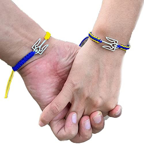 2pcs Ukraine Ehepaar Armband Ukraine Nationales Emblem Armband Dreizack Symbol Charme Armband Ukraine Schmuck Geschenk