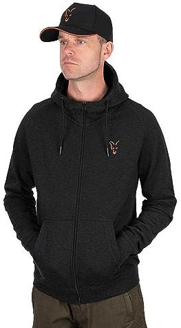 Fox Collection Lw Hoody Black & Orange - Angelpullover, Größe:XXXL