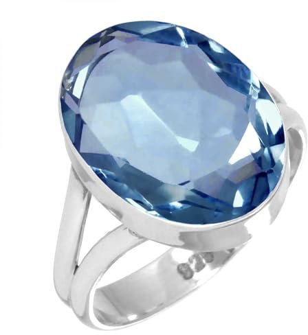 925 Sterling Silber Frau Schmuck Iolith Quarz Ring Größe 69 (22.0) (99029_IOL_R131)
