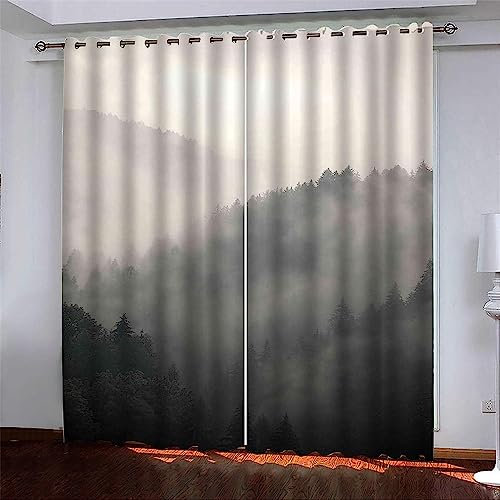 3D Schattierung Vorhänge - Berge Am Morgen Gardinenschal Vorhang Für Wohnzimmer Schlafzimmer Schlaufenschal Isolierung Lärmminderung Mädchen Raumdek