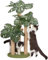 Cat Scratching Post,80cm Tall Cat Scratcher Post Cat Tree with 3 Scratching Poles & Dangling Ball for Indoor Outdoor Kitty Cat (Monstera tree)