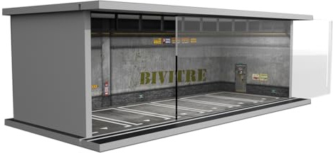 Bivitre Vetrina diorama in scala 1/64 con luci LED per modellini di auto 1/64
