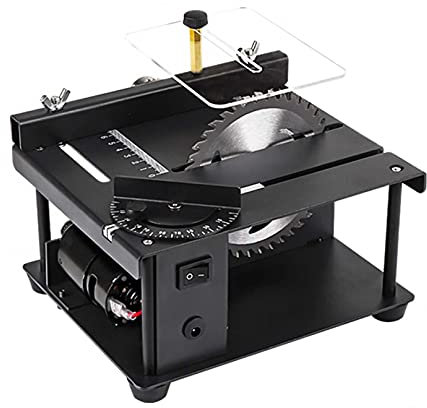 Scie à Table électrique à Vitesse réglable à 7 Niveaux, Mini scie Circulaire de Bureau avec Guide d'angle, Profondeur de Coupe jusqu'à 35 mm, Paquet 2