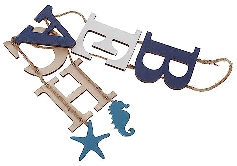 Zerodeko mediterraner Anhänger mediterrane Wandtafeln Holzdekor hölzern Wohnkultur Ornament nautische Wanddekoration hängende Plakette das Mittelmeer schmücken Wandschmuck Dekorationen