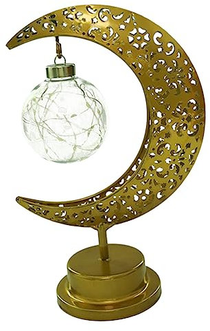 jojofuny hohle Beleuchtung Neuartige Schreibtischlampe Nachttischlampe in Mondform Glühwürmchen Tischlampen Schlafzimmerlampe Tischleuchte im Schlafzimmer aushöhlen Lampe aus Metall