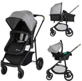 Bebeconfort Haze Trio, Kinderwagen 3-in-1 Komplettset, 0–4 Jahre, max. 22 kg, 2-in-1-Sitzeinheit, wendbarer und leichter Baby-Kinderwagen, i-Size-Babyschale, kompakt zusammenklappbar, Tinted Grey