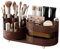 Cinnani Kosmetik Make Up Organizer, 360°Drehbarer Pinsel Organizer, Kosmetikregal Kosmetik Organizers für Frisiertisch, Bad und Schlafzimmer - Braun