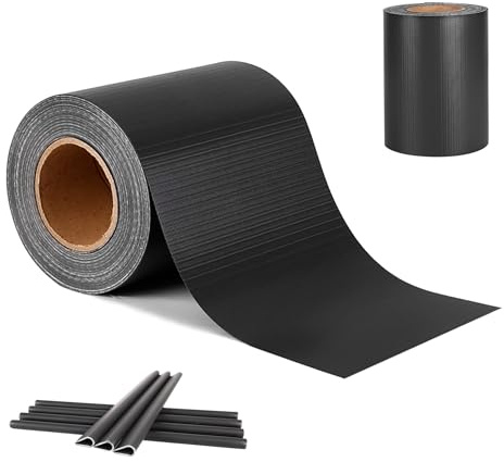 Aufun PVC Sichtschutzstreifen 65m x 19cm Doppelstabmatten Zaun - inkl. 30 Befestigungsclips, Zaunsichtschutz, Gartenzaun, Sichtschutz, Zaunfolie für Garten (Anthrazit)