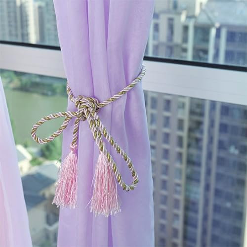 Epinki Lila Transparente Schlaufen Gardinen 2er Set, Einfarbig Voile Gardine, Ösen Vorhänge Polyester Dekoschal Fensterschal für Schlafzimmer und Wohnzimmer, Jeder B 132 x H 138cm